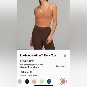 Lululemon Align Tank (DUSTY CLAY)